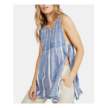 Free People Womens Continental Ruffled Sleeveless Peplum Top Tan XS Free People Womens Continental Ruffled Sleeveless Peplum Top Tan XS